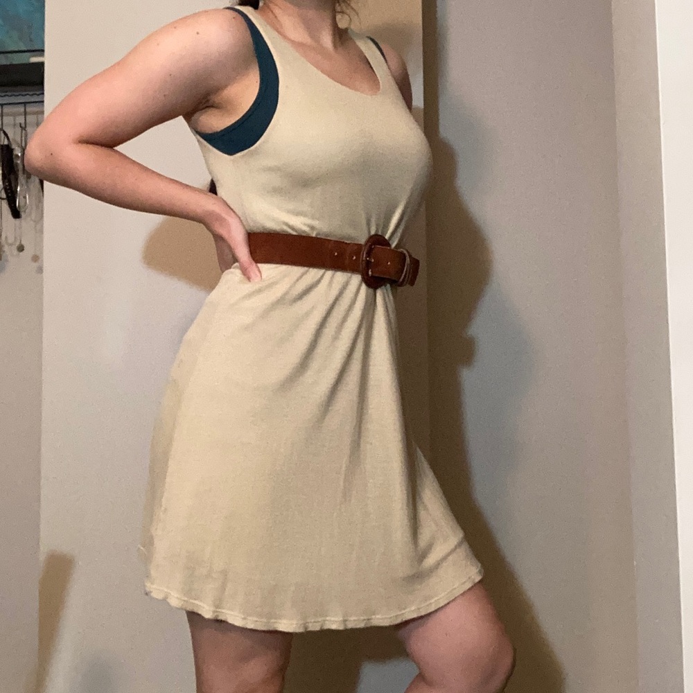 Beige simple dress